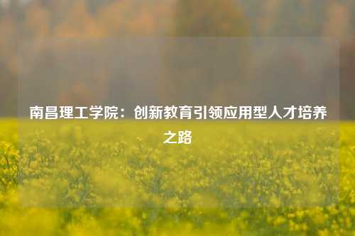 南昌理工学院：创新教育引领应用型人才培养之路